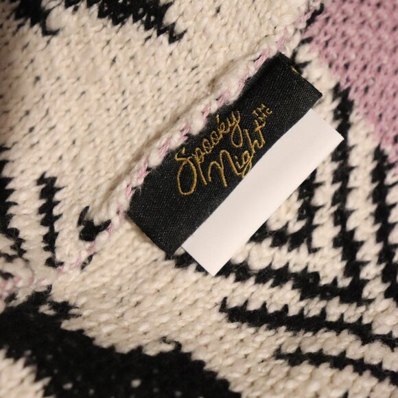 Spooky Night Lavender Pastel Halloween Chochet throw blanket Skulls pumpkin - Picture 3 of 3